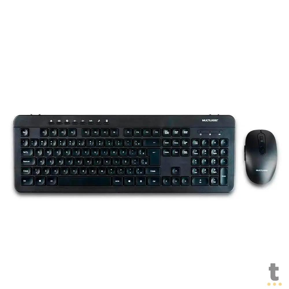 Kit Teclado E Mouse Sem Fio Multi Recarregável C/ Clique Silencioso Preto - TC250 Truedata